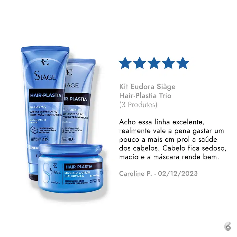 Kit Eudora Siàge Hair-Plastia Trio (3 Produtos)