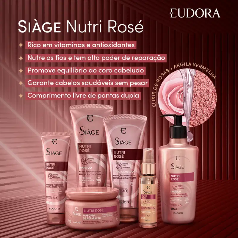 Kit Eudora Siàge Nutri Rosé (4 Produtos)