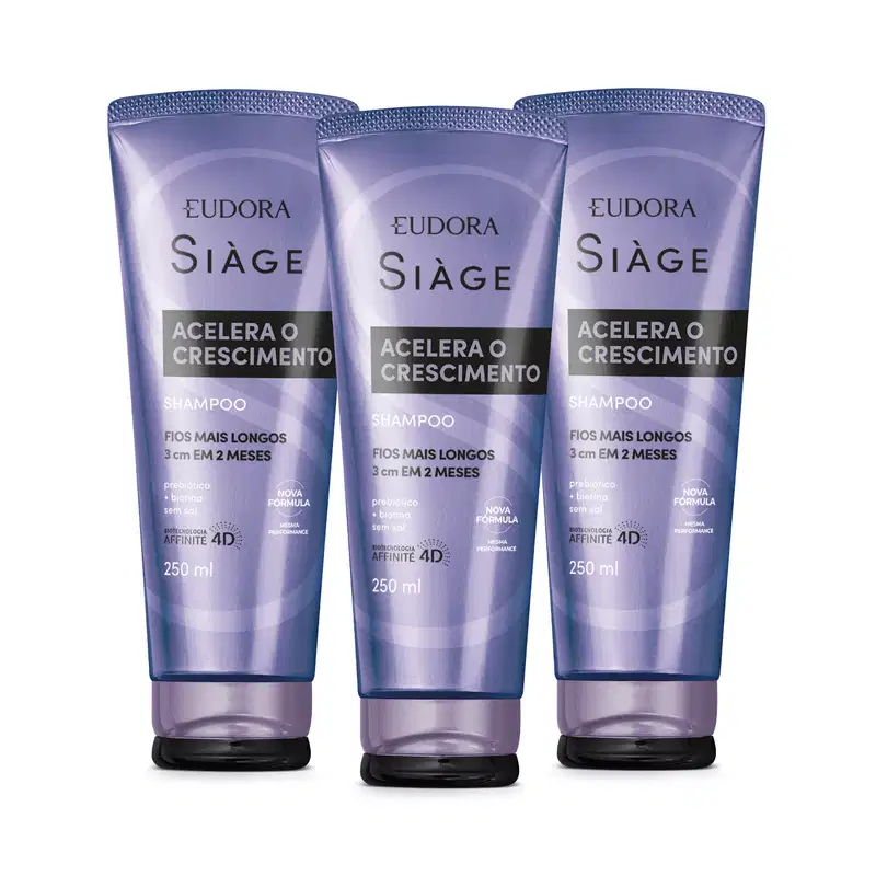 Combo Siàge Acelera o Crescimento: Shampoo 3x250ml