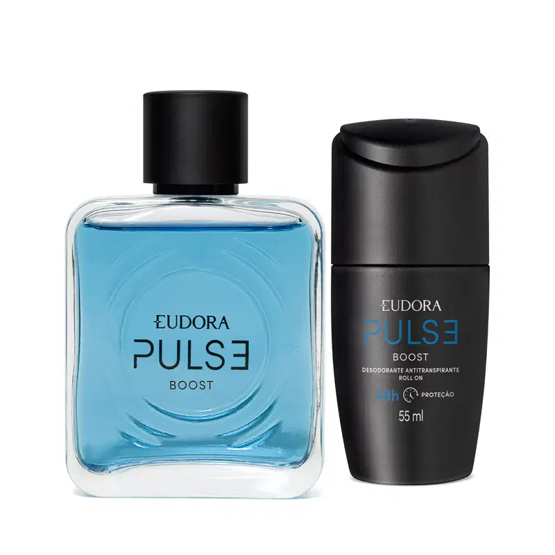 Conjunto Pulse Boost Eudora Masculino - Desodorante Colônia 100ml + Desodorante Antitranspirante Roll-On 55ml