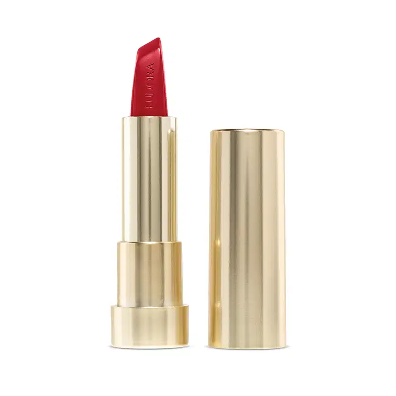 Combo Sofisticada e Corajosa: Batom Vermelho Coragem 3,4g + Case Dourado