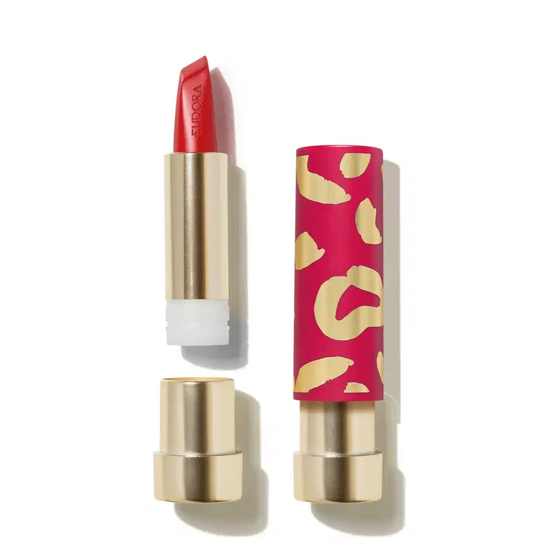 Combo Glamourosa e Envolvente: Batom Vermelho 3,4g + Case Rosa