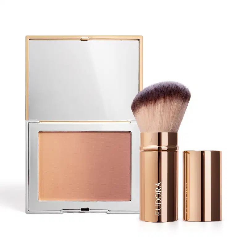 Combo Make: Blush Bronzer GLAM  7g + Pincel Retrátil Multifuncional