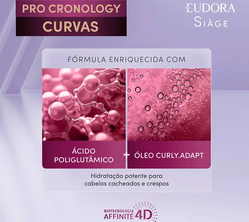 Combo Siàge Pro Cronology Curvas: Shampoo 250ml + Condicionador 250ml + Creme para Pentear Definição 300ml