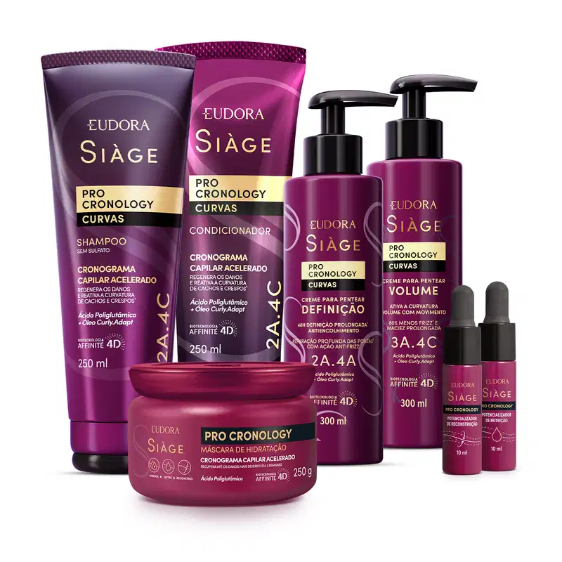 Kit Eudora Siàge Pro Cronology Curvas Completo (7 Produtos)