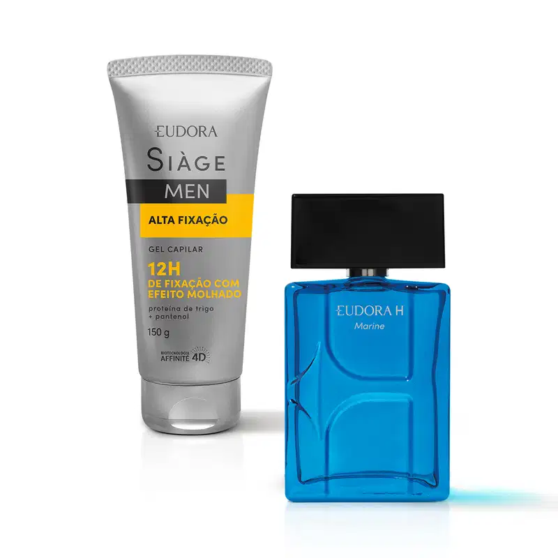 Combo Eudora H Marine Desodorante Colônia 100ml + Gel Capilar Siàge Model Men 150g