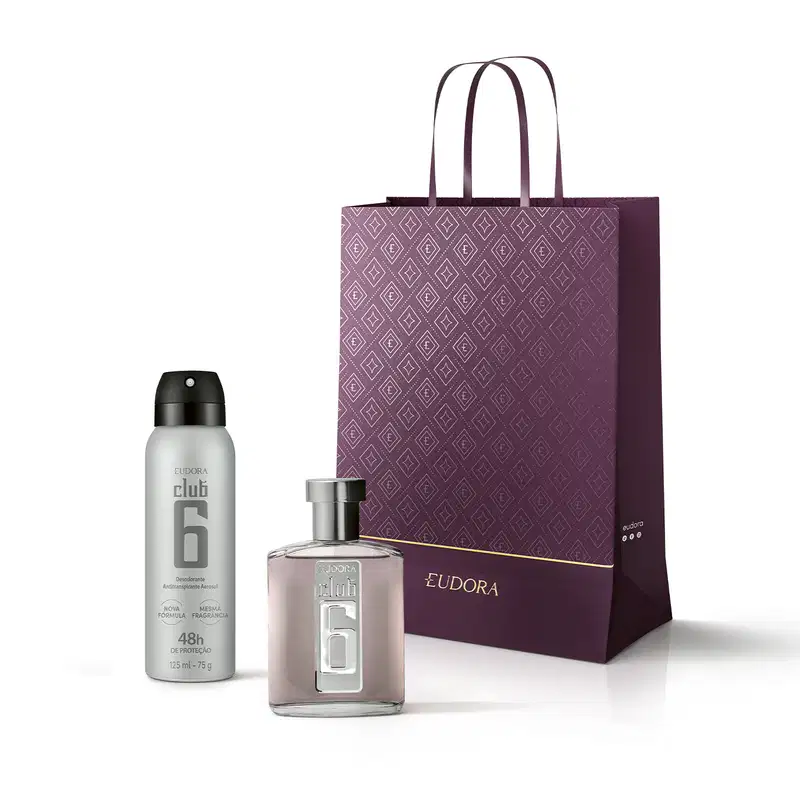 Combo Presente Club 6: Desodorante Colônia 95ml + Desodorante Antitranspirante Aerossol 75g + Sacola