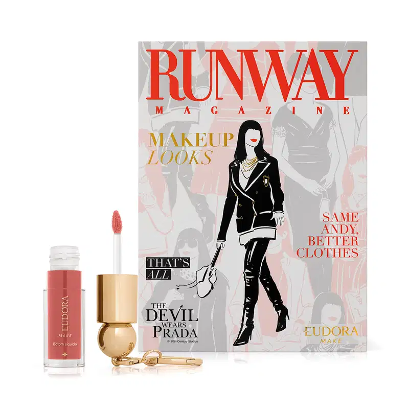 Kit Eudora O Diabo Veste Prada: Palette Runway Magazine + Batom Líquido Fashion Icon Nude (2 Produtos)