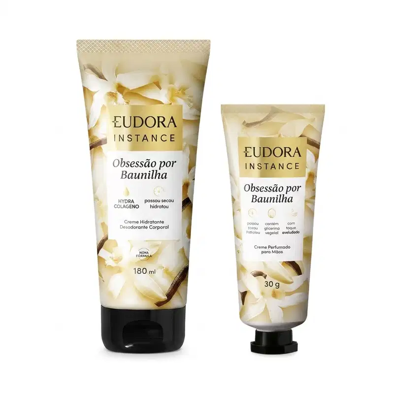 Combo Instance Obsessão por Baunilha: Loção Corporal 180ml + Creme de Mãos 30g