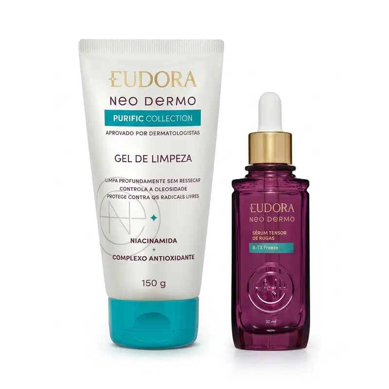 Combo Neo Dermo: Gel de Limpeza 150g + Sérum Tensor de Rugas B-TX Freeze 30ml