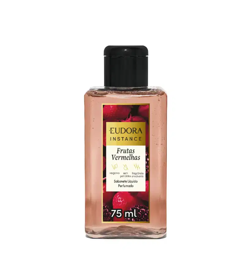 Combo Instance Frutas Vermelhas: Creme Hidratante Corporal 75ml + Sabonete Líquido Perfumado 75ml