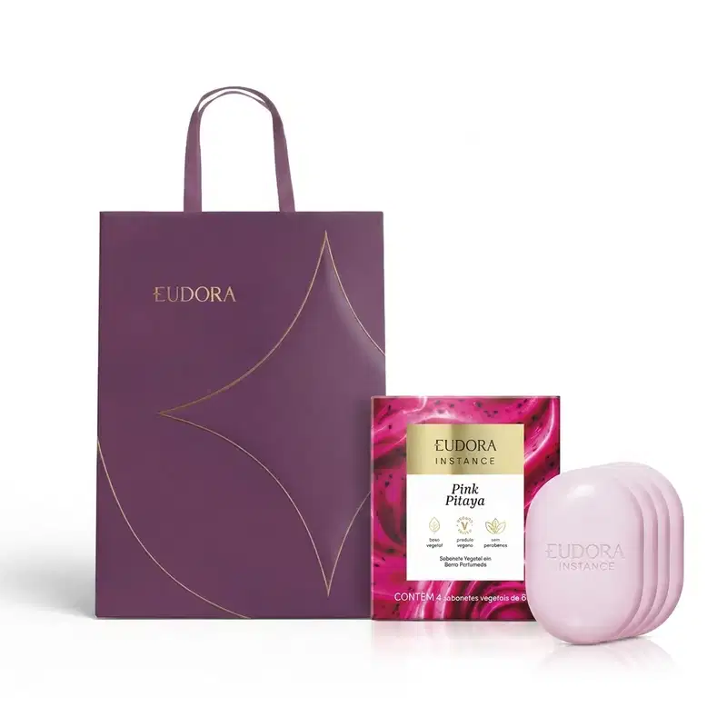 Combo Instance Pink Pitaya: Sabonetes em Barra 4x80g + Sacola