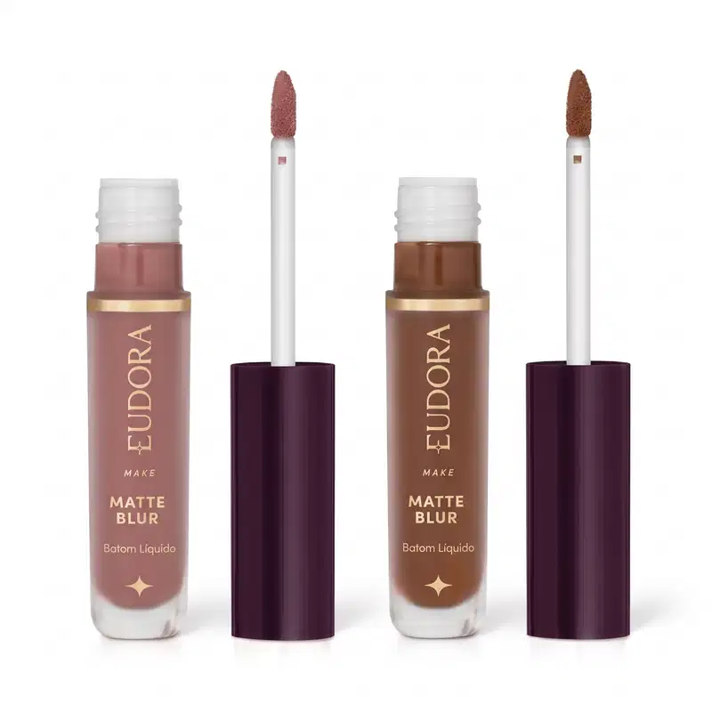 Combo Make Matte Blur: Batom Líquido Multifuncional Nude Rosado 5ml + Batom Líquido Multifuncional Marrom 5ml