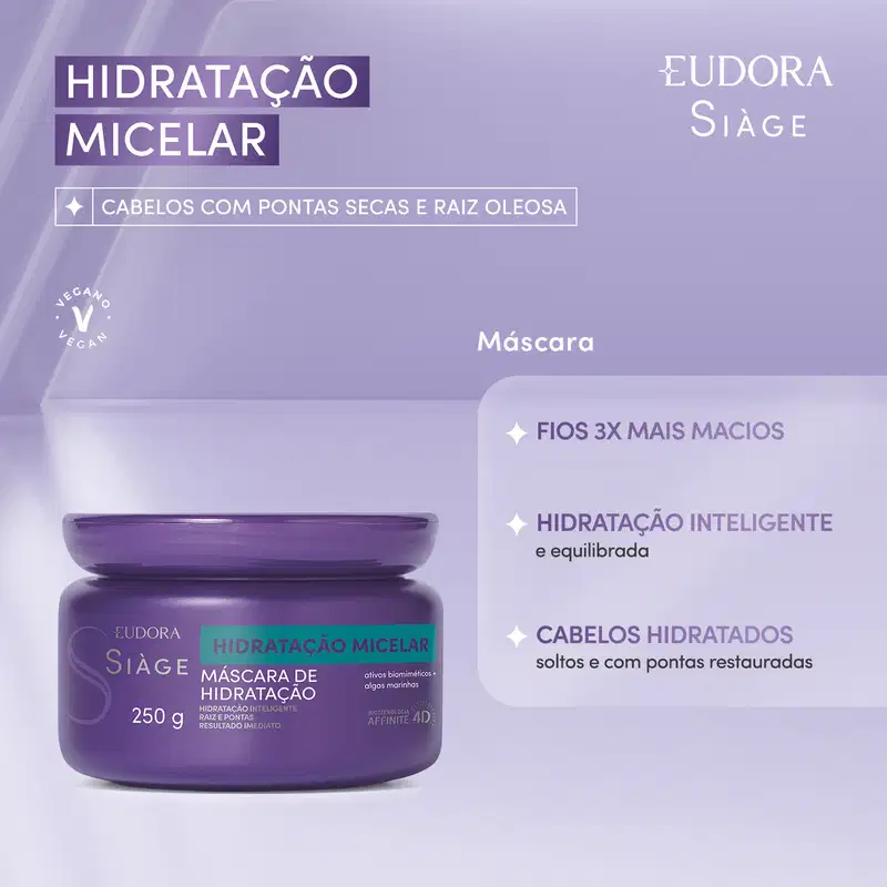 Máscara Capilar Siàge Hidratação Micelar 250g