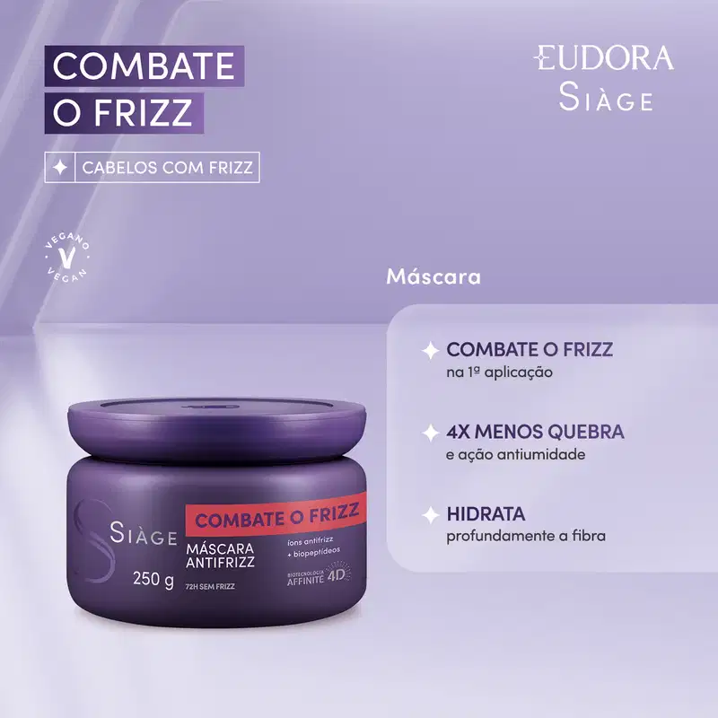 Máscara Capilar Siàge Combate o Frizz 250g