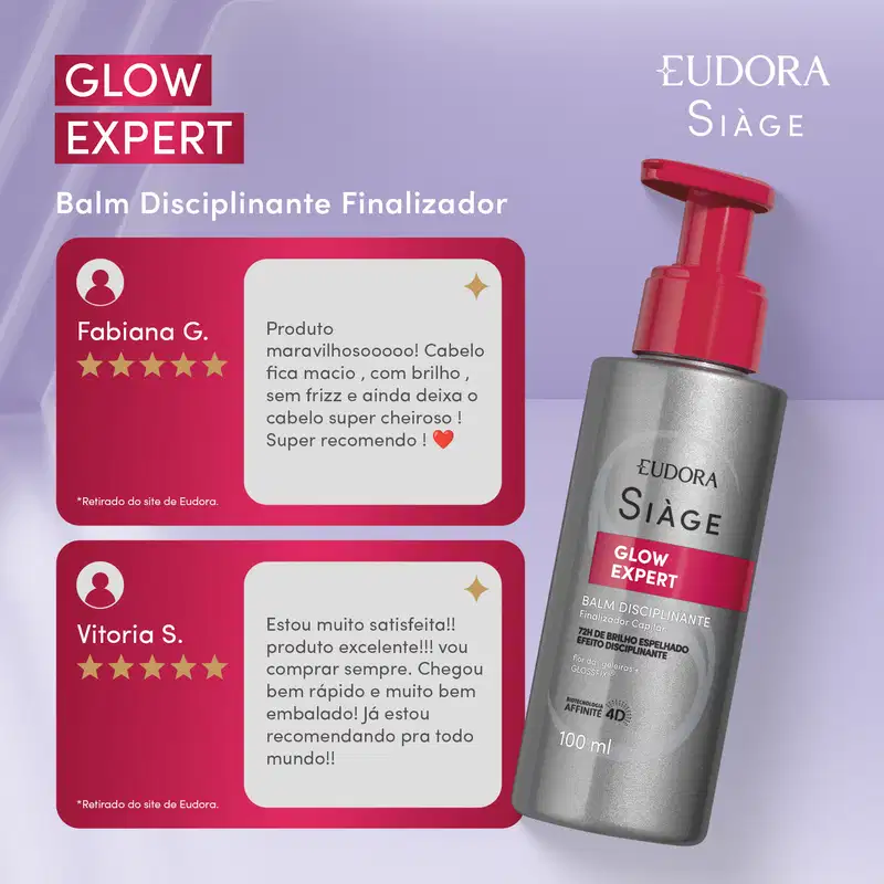 Balm Disciplinante Finalizador Capilar  Siàge Glow Expert 100ml