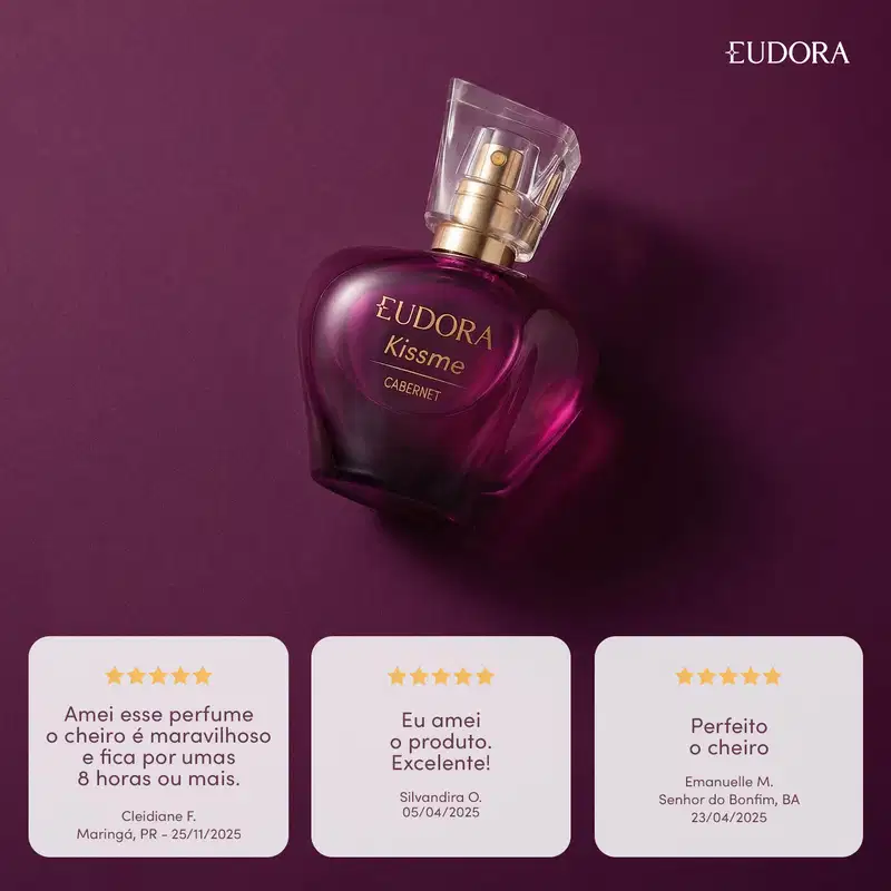 Eudora Kiss Me Cabernet Desodorante Colônia 50ml