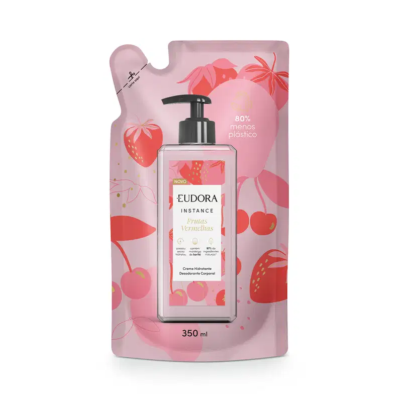 Eudora Instance Frutas Vermelhas Refil - Creme Hidratante Desodorante Corporal 350ml