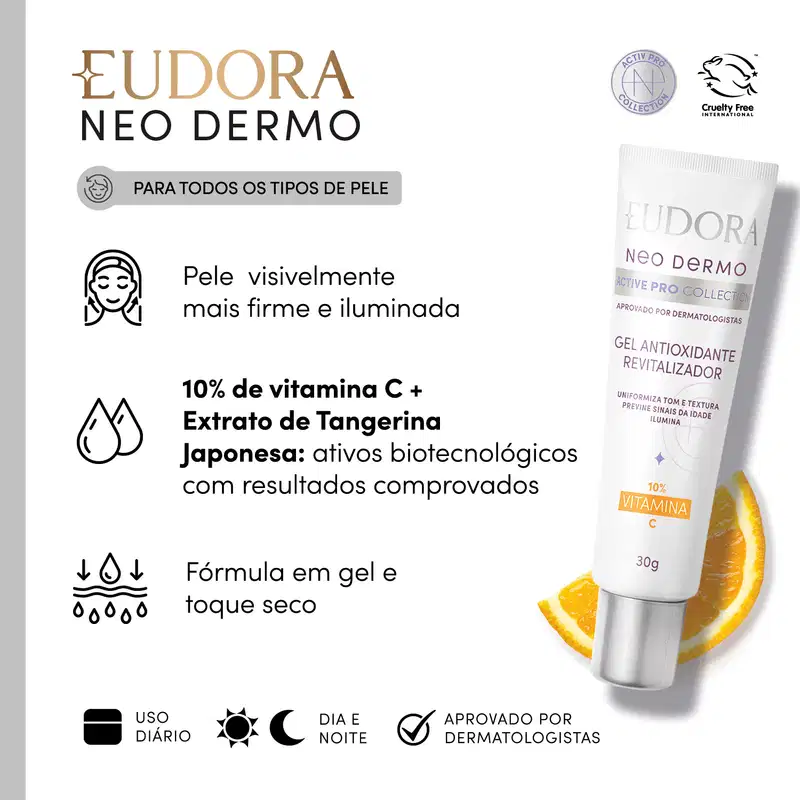 Gel Antioxidante Revitalizador 10% Vitamina C Neo Dermo Active Pro Collection 30g