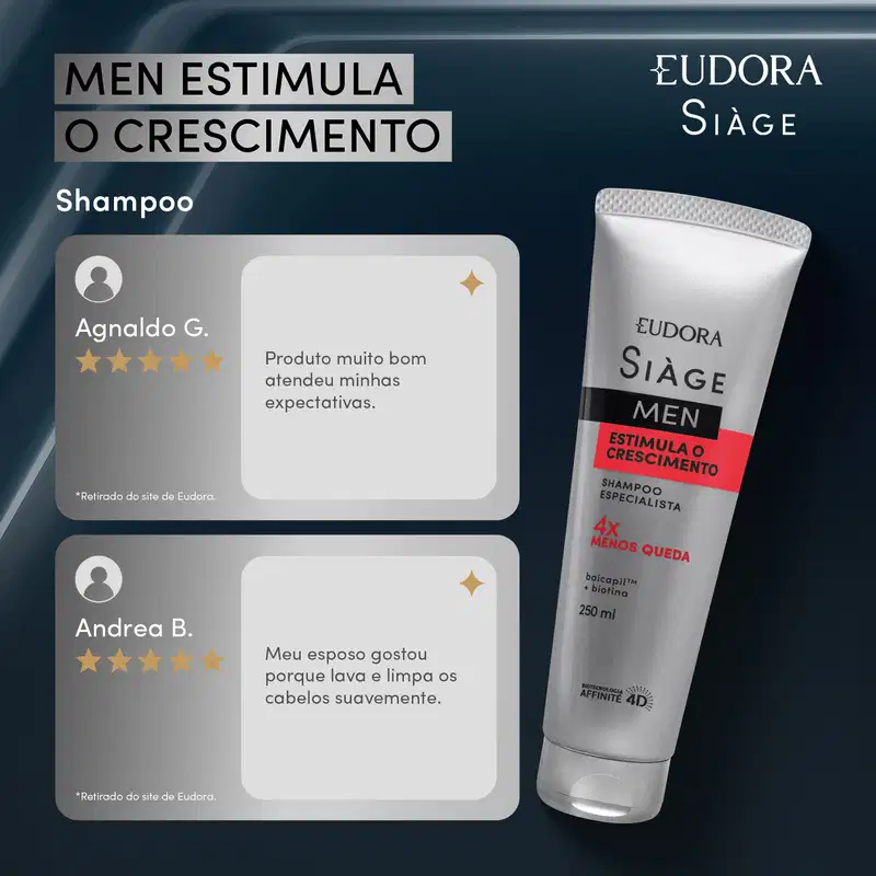 Shampoo Siàge Men Estimula o Crescimento 250ml