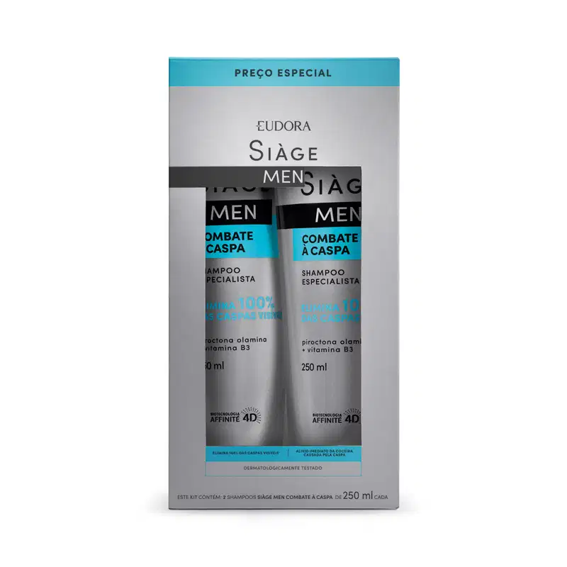Kit Shampoo Siàge Men Combate à Caspa 250ml cada (2 unidades)