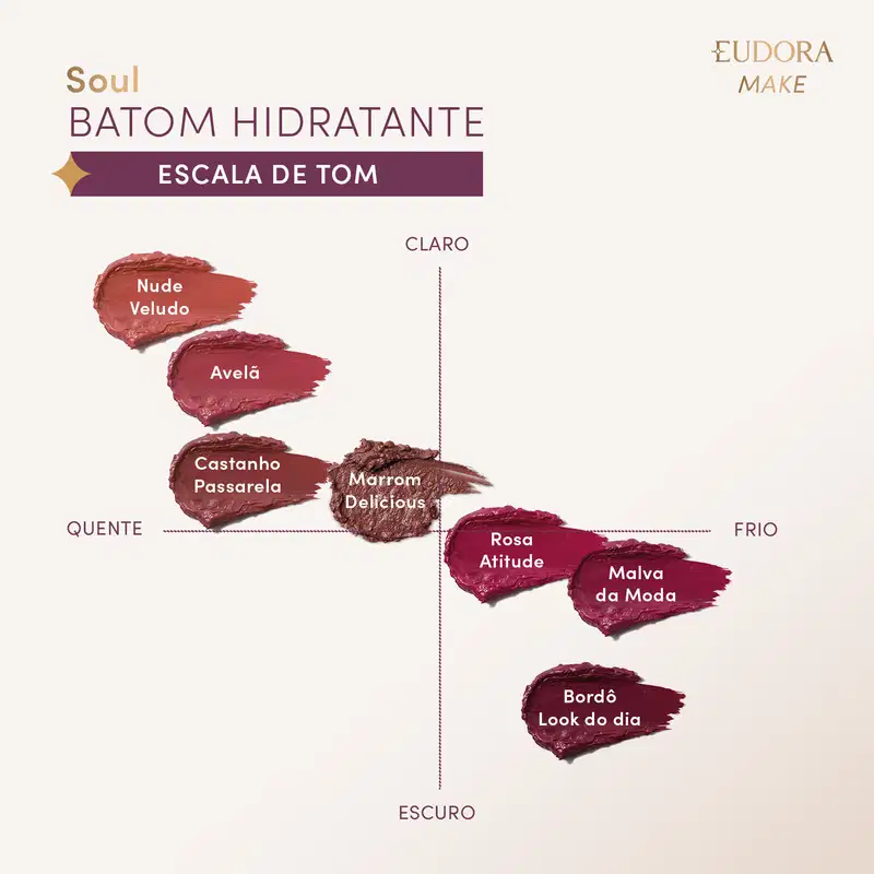 Batom Hidratante Bordô Look do Dia SOUL Kiss Me 3,7g
