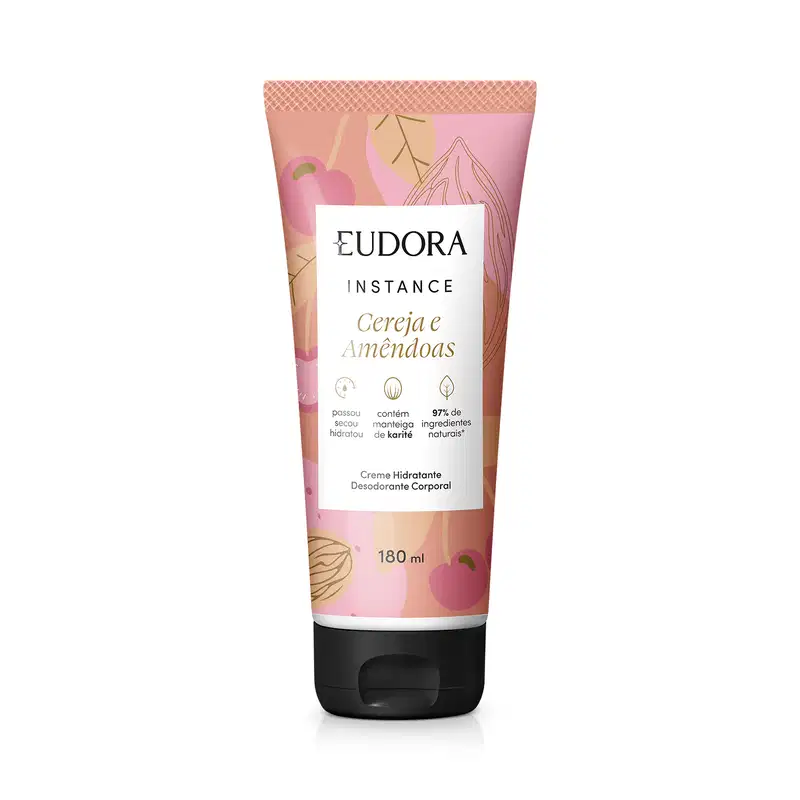 Eudora Instance Cereja e Amêndoas - Creme Hidratante Desodorante Corporal 180ml