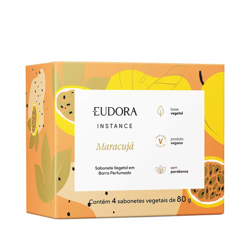 Eudora Instance Maracujá - Sabonete Vegetal em Barra Perfumado 4x80g