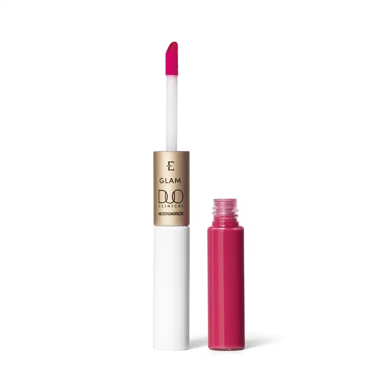 Batom Líquido Pink Único Eudora Glam Duo Clinical Micropigmentação 3,5g