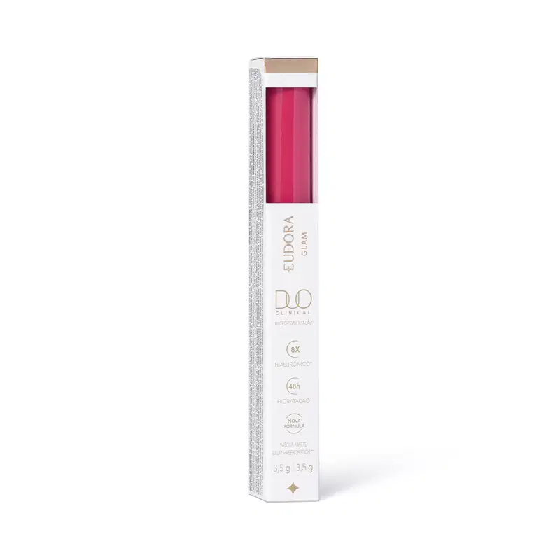 Batom Líquido Pink Único Eudora Glam Duo Clinical Micropigmentação 3,5g