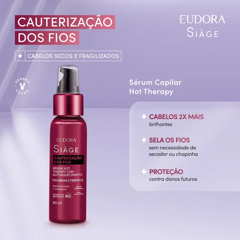 Sérum Capilar Siàge Hot Therapy Cauterização dos Fios 60ml