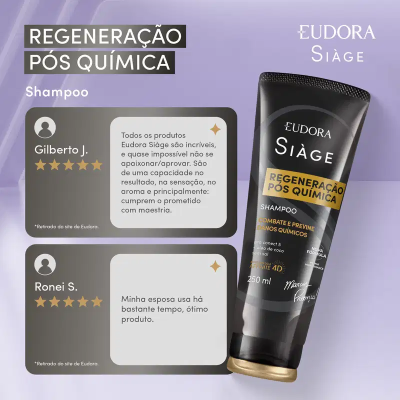 Shampoo Siàge Expert Regeneração Pós Química 250ml