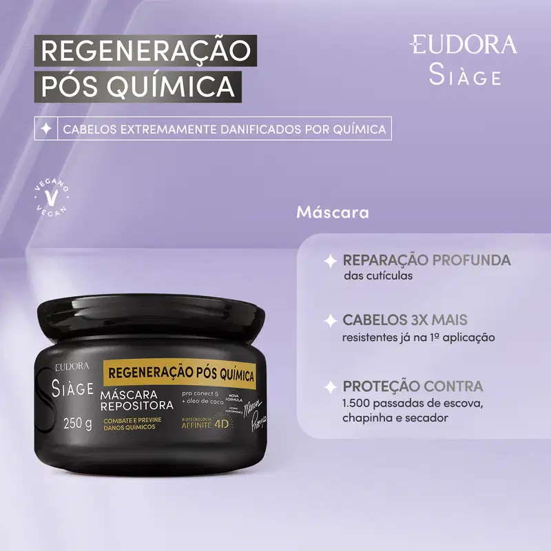 Máscara Repositora Siàge Expert Regeneração Pós Química 250g