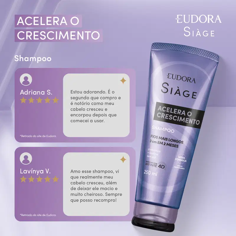 Shampoo Siàge Acelera O Crescimento 250ml