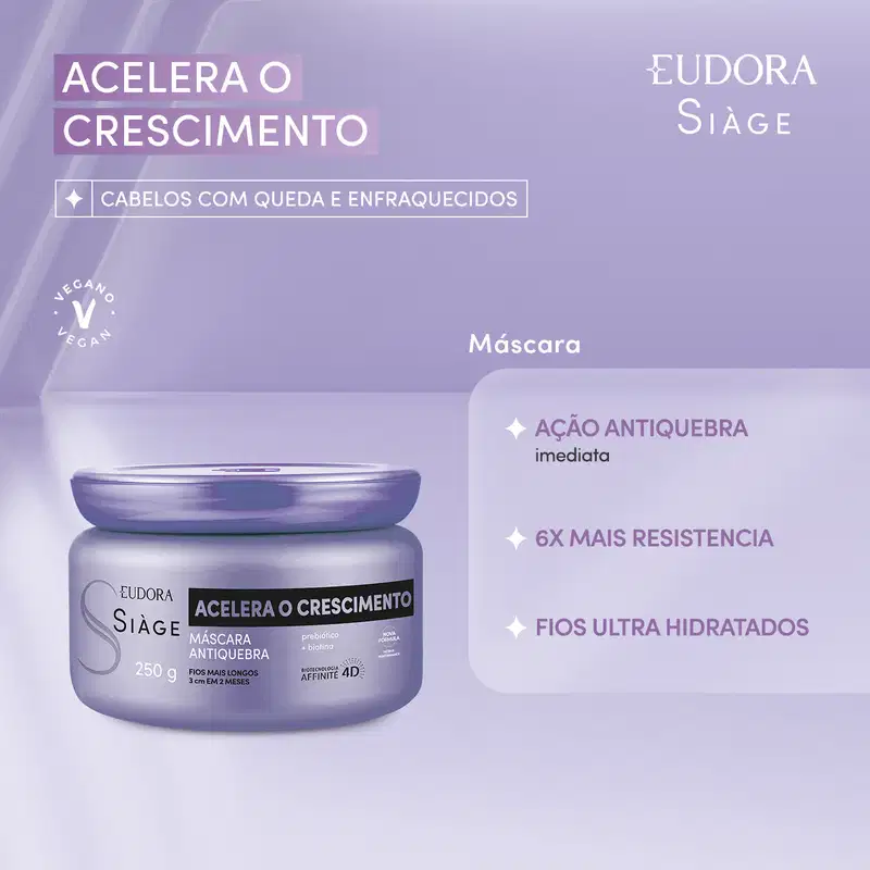 Máscara Capilar Siàge Acelera o Crescimento 250g