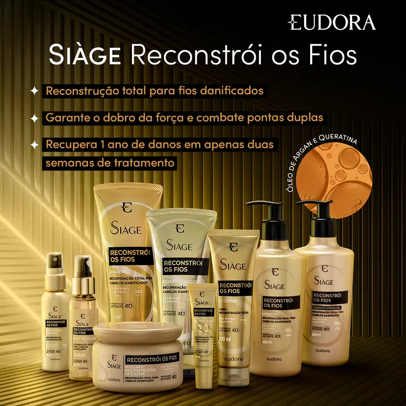 Shampoo Siàge Reconstrói Os Fios 250ml