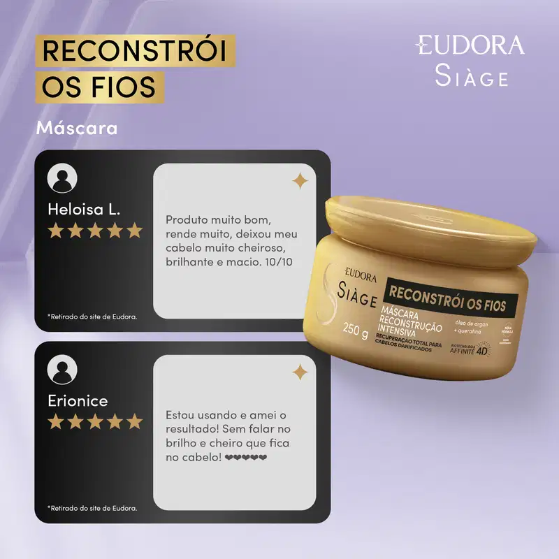 Máscara Capilar Siàge Reconstrói Os Fios 250g