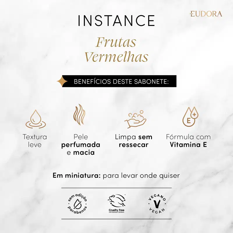 Eudora Instance Frutas Vermelhas - Sabonete Líquido Perfumado 75ml