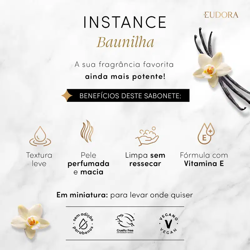 Sabonete Líquido Perfumado Instance Baunilha 75ml