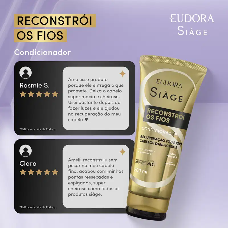 Refil Condicionador Siàge Reconstrói os Fios 400ml