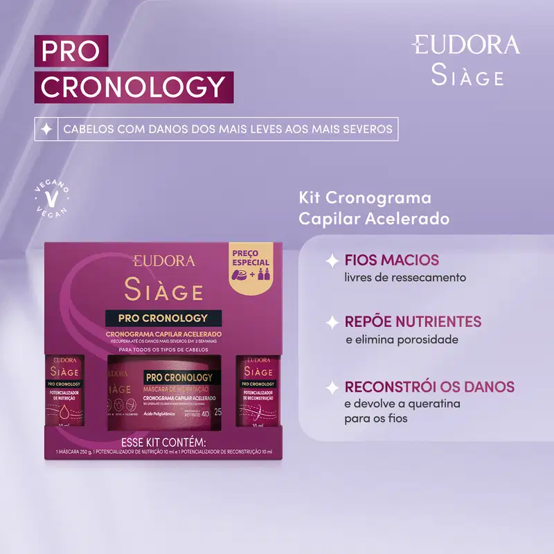 Kit Cronograma Capilar Acelerado Siàge Pro Cronology (3 itens)
