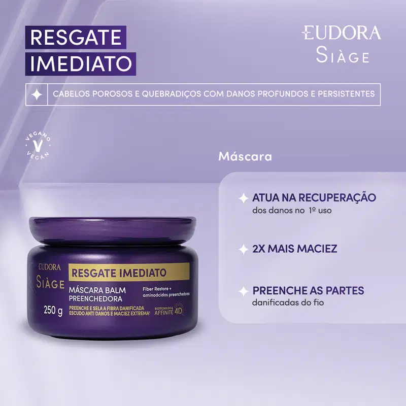 Máscara Balm Preenchedora Siàge Resgate Imediato 250g