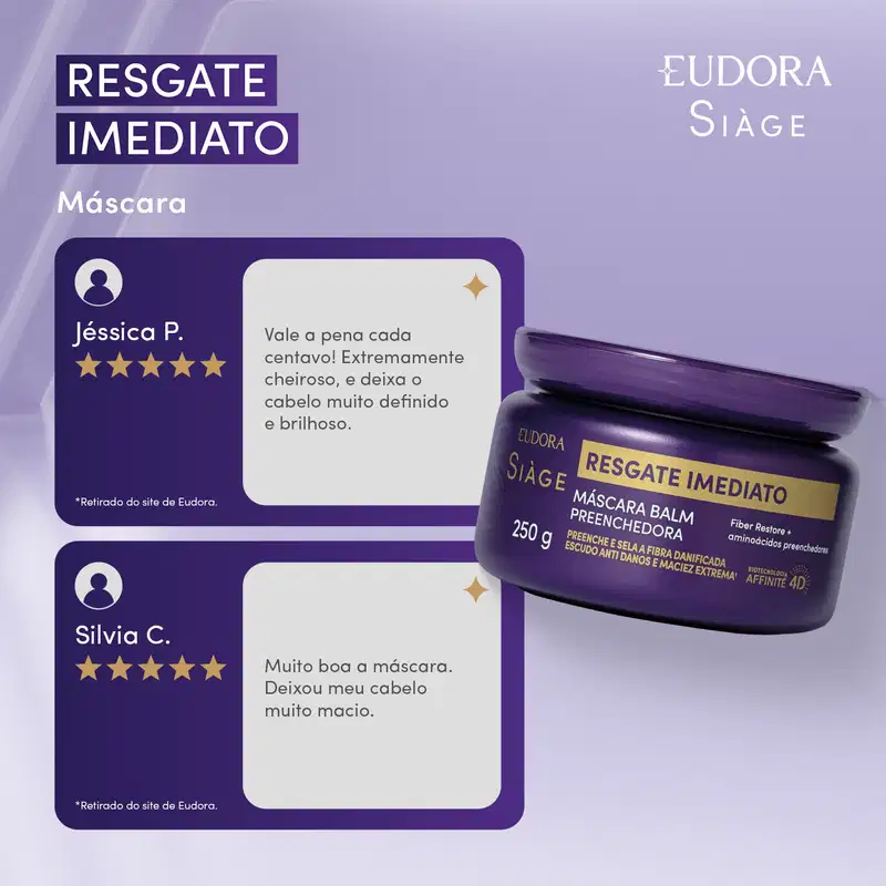 Máscara Balm Preenchedora Siàge Resgate Imediato 250g