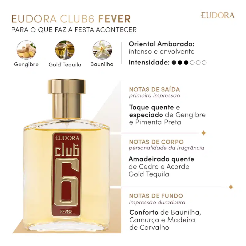 Desodorante Colônia Club 6 Fever 95ml