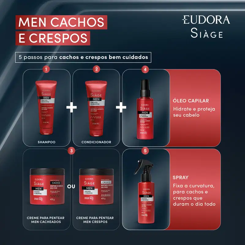 Condicionador Siàge Men Cachos e Crespos 200ml
