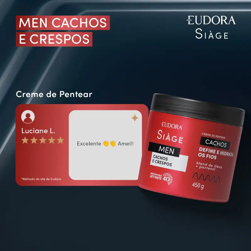 Creme para Pentear Siàge Men Cacheados 450g