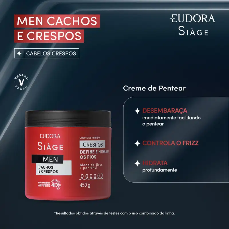 Creme para Pentear Siàge Men Crespos 450g