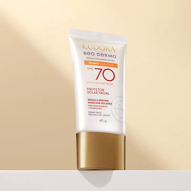 Protetor Solar Facial com Cor Eudora Neo Dermo FPS 70 COR 4 40ml
