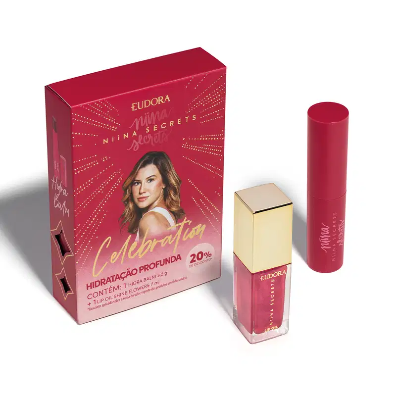 Niina Secrets Celebration: Hidra Balm 3,2g + Lip Oil Shine Flowers 7ml
