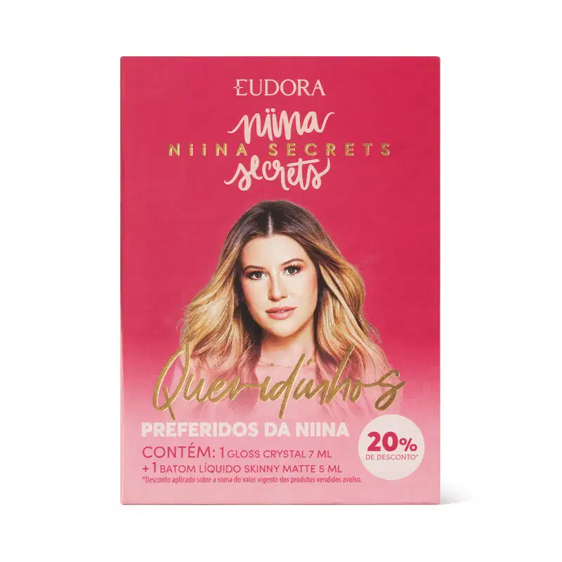 Kit Queridinhos da Niina: Batom Líquido Matte 5ml + Gloss Crystal 7ml